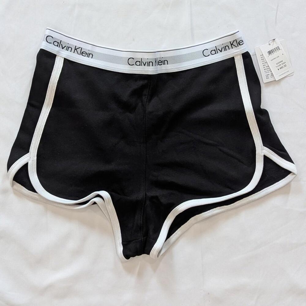 Calvin Klein Modern Gravity Band Casual Shorts Women’s Size S Black White Trim - Picture 5 of 10